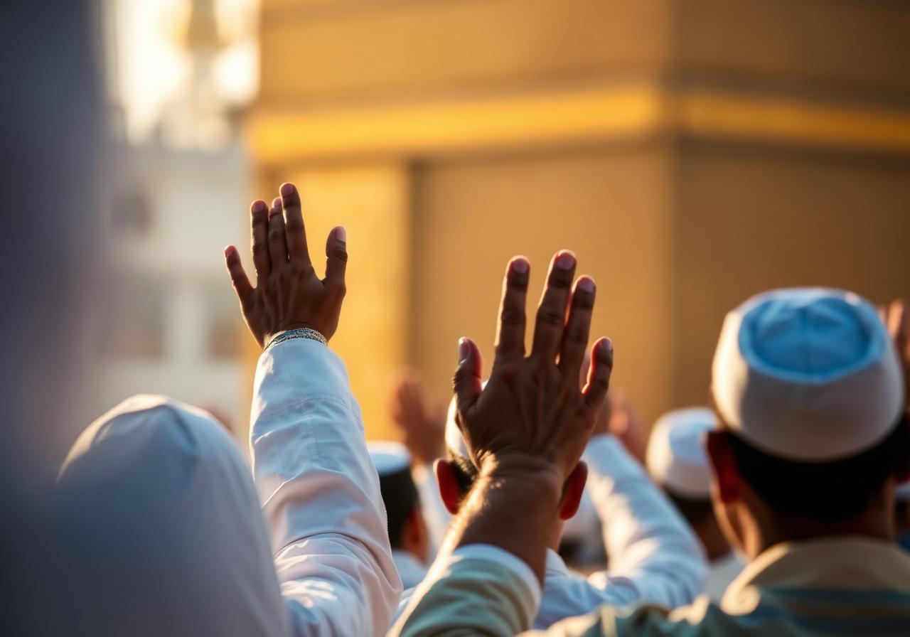 Pilgrims in prayer